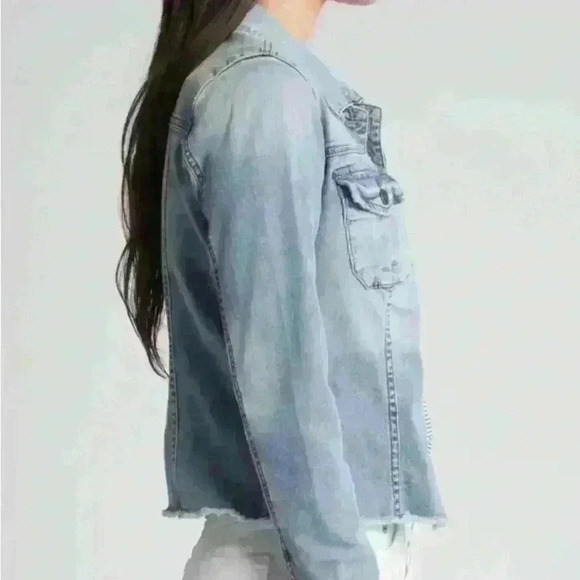 For‎ the Republic Kara Frayed Denim Jacket size  S Blue Frayed Cotton - Picture 4 of 7